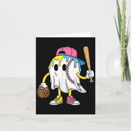 Ice Cream Drip Ghost Baseball Spots Honkbal Drip Kaart (Voorkant)