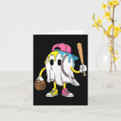 Ice Cream Drip Ghost Baseball Spots Honkbal Drip Kaart (Gele Bloem)