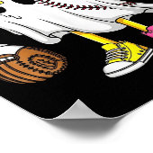 Ice Cream Drip Ghost Baseball Spots Honkbal Drip Poster (Hoek)