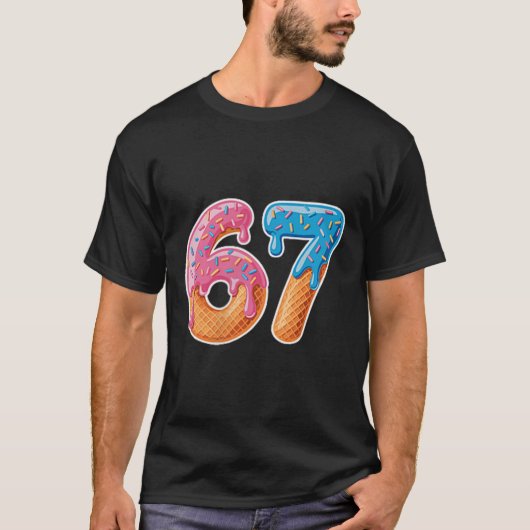 Ice Cream Drip Six Seven 6 7 Meme 67 T-shirt (Voorkant)