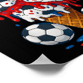 Ice Cream Drip Soccer Stuff 4th of July Jongens Ki Poster (Hoek)
