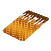 Ice Cream Drip Waffle Cone Chocolate and Vanilla Magneet (Linkerzijde)