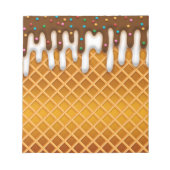 Ice Cream Drip Waffle Cone Chocolate and Vanilla Notitieblok (Voorkant)