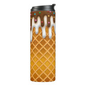 Ice Cream Drip Waffle Cone Chocolate and Vanilla Thermosbeker (Gedraaid links)
