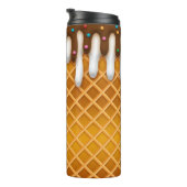 Ice Cream Drip Waffle Cone Chocolate and Vanilla Thermosbeker (Geroteerd rechts)