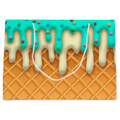 Ice Cream Drip Waffle Cone Mint with Sprinkles Groot Cadeauzakje (Voorkant)