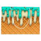 Ice Cream Drip Waffle Cone Mint with Sprinkles Groot Cadeauzakje (Achterkant)