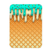 Ice Cream Drip Waffle Cone Mint with Sprinkles Magneet (Verticaal)