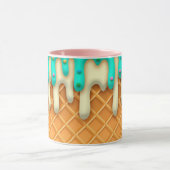 Ice Cream Drip Waffle Cone Mint with Sprinkles Mok (Midden)