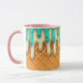 Ice Cream Drip Waffle Cone Mint with Sprinkles Mok (Links)