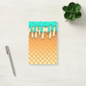 Ice Cream Drip Waffle Cone Mint with Sprinkles Post-it® Notes (Kantoor)