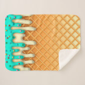 Ice Cream Drip Waffle Cone Mint with Sprinkles Sherpa Deken (Voorkant (horizontaal))