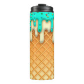 Ice Cream Drip Waffle Cone Mint with Sprinkles Thermosbeker (Voorkant)