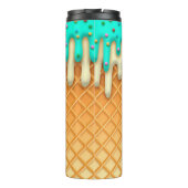 Ice Cream Drip Waffle Cone Mint with Sprinkles Thermosbeker (Achterkant)