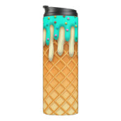 Ice Cream Drip Waffle Cone Mint with Sprinkles Thermosbeker (Geroteerd rechts)