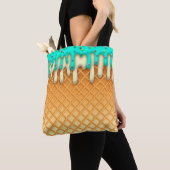 Ice Cream Drip Waffle Cone Mint with Sprinkles Tote Bag (Dichtbij)