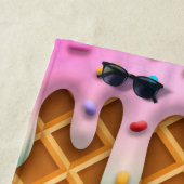 Ice Cream Drip Waffle Cone Pink With Sprinkles Strandlaken (In situ)