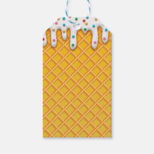 Ice Cream Drip Waffle Cone with Sprinkles Cadeaulabel (Voorkant)
