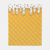 Ice Cream Drip Waffle Cone With Sprinkles Fleece Deken (Voorkant)