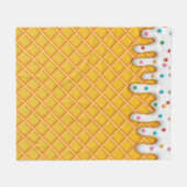 Ice Cream Drip Waffle Cone With Sprinkles Fleece Deken (Voorkant (Horizontaal))