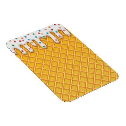 Ice Cream Drip Waffle Cone with Sprinkles Magneet (Rechterzijde)