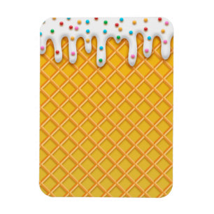 Ice Cream Drip Waffle Cone with Sprinkles Magneet