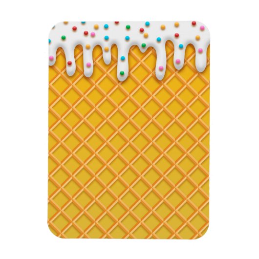 Ice Cream Drip Waffle Cone with Sprinkles Magneet (Verticaal)