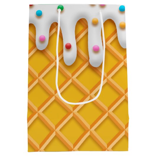 Ice Cream Drip Waffle Cone with Sprinkles Medium Cadeauzakje (Achterkant)