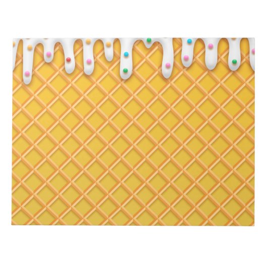 Ice Cream Drip Waffle Cone with Sprinkles Notitieblok (Voorkant)
