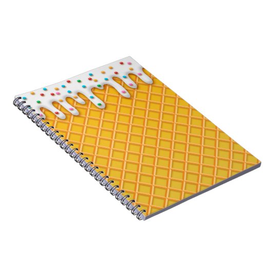 Ice Cream Drip Waffle Cone with Sprinkles Notitieboek (Rechterzijde)