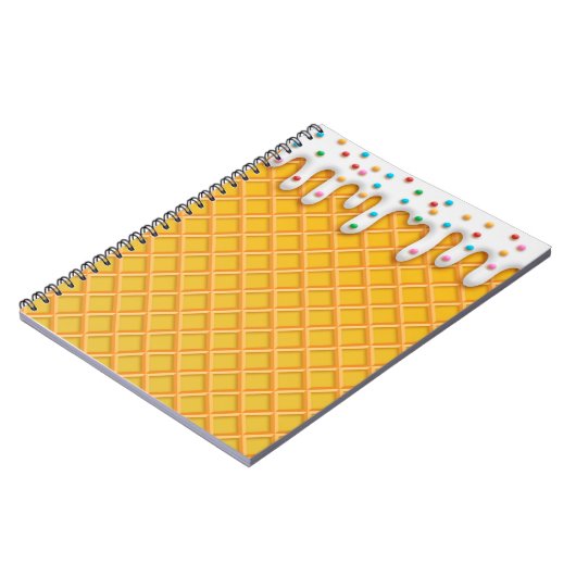 Ice Cream Drip Waffle Cone with Sprinkles Notitieboek (Linkerzijde)