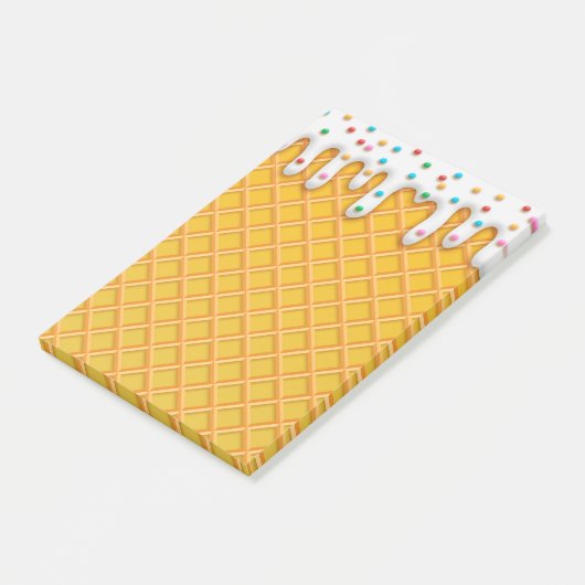 Ice Cream Drip Waffle Cone with Sprinkles Post-it® Notes (Schuin)