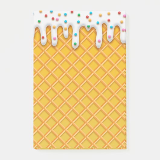 Ice Cream Drip Waffle Cone with Sprinkles Post-it® Notes (Voorkant)