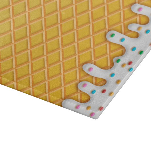 Ice Cream Drip Waffle Cone with Sprinkles Snijplank (Hoek)