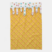 Ice Cream Drip Waffle Cone with Sprinkles Theedoek (Verticaal)