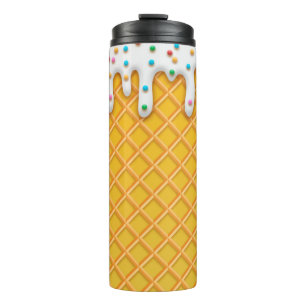 Ice Cream Drip Waffle Cone with Sprinkles Thermosbeker