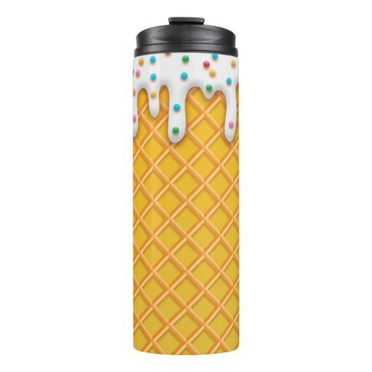 Ice Cream Drip Waffle Cone with Sprinkles Thermosbeker (Voorkant)