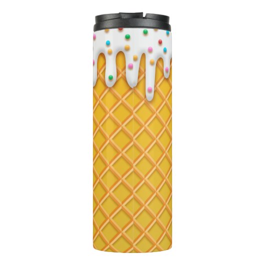 Ice Cream Drip Waffle Cone with Sprinkles Thermosbeker (Achterkant)