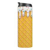 Ice Cream Drip Waffle Cone with Sprinkles Thermosbeker (Geroteerd rechts)