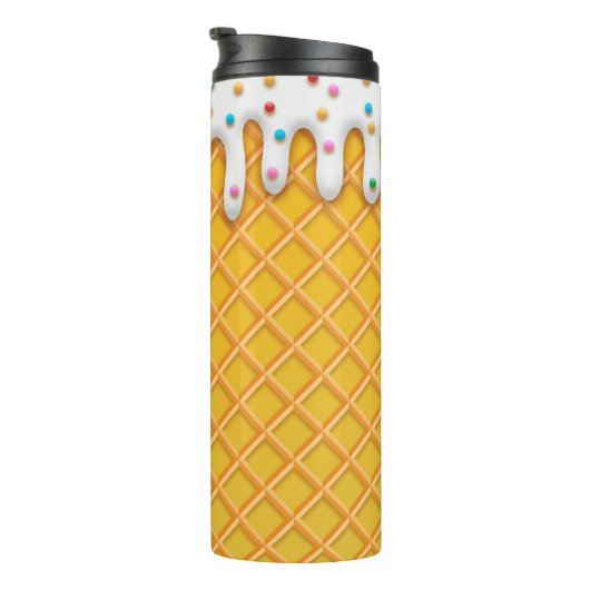 Ice Cream Drip Waffle Cone with Sprinkles Thermosbeker (Geroteerd rechts)