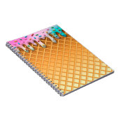 Ice Cream Drip Waffle Roze met sprinken Notitieboek (Rechterzijde)
