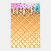 Ice Cream Drip Waffle Roze met sprinken Post-it® Notes (Voorkant)