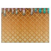 Ice Cream Drip Waffle Roze met sprinken Snijplank (Voorkant)