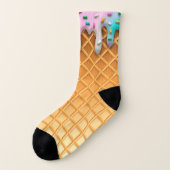 Ice Cream Drip Waffle Roze met sprinken Sokken (Links - buitenkant)