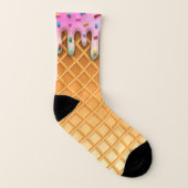 Ice Cream Drip Waffle Roze met sprinken Sokken (Rechts - buiten)