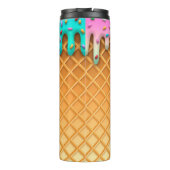 Ice Cream Drip Waffle Roze met sprinken Thermosbeker (Achterkant)