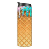 Ice Cream Drip Waffle Roze met sprinken Thermosbeker (Geroteerd rechts)