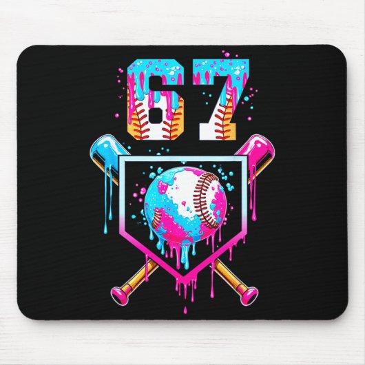 Ice Cream Dripng Boys Baseball Drip Fun 6 7 Six Se Muismat (Voorkant)