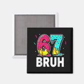 Ice Cream Dripng Softball Drip Fun 6 7 Six Seven M Magneet (Voorkant / Achterkant)