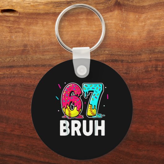 Ice Cream Dripng Softball Drip Fun 6 7 Six Seven M Sleutelhanger (Voorkant)